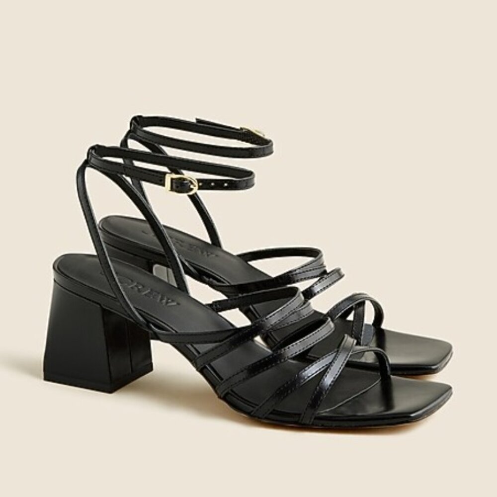 J.Crew $148 Layne strappy sandal heels Black  7.5 LNEW